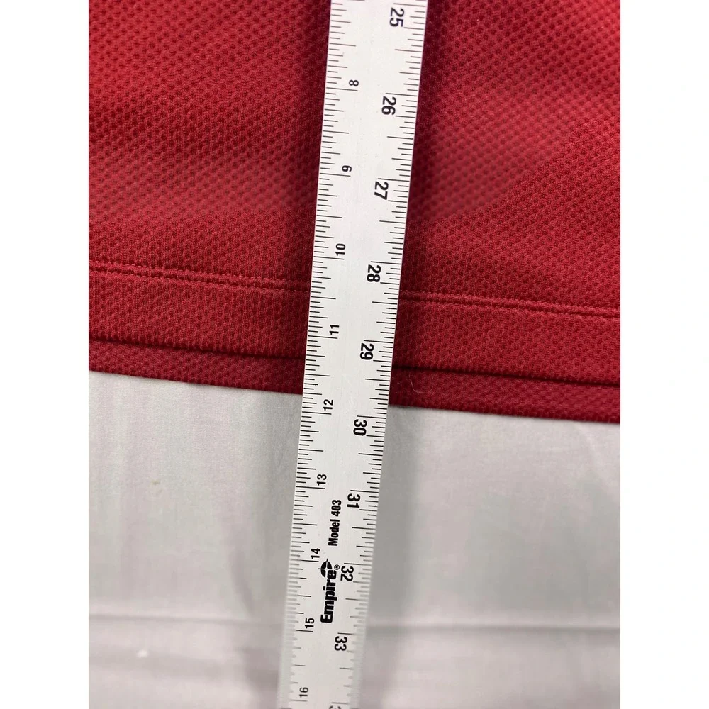 Nike Sphere Dry Long Sleeve Polo Mens Large Red Stretch Textured Golf Athletic